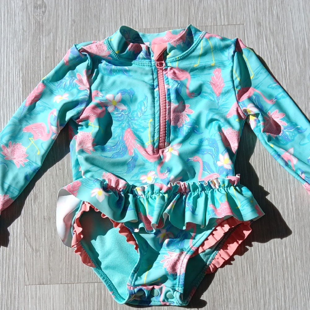 Kids Swimwear with Flamingo Print